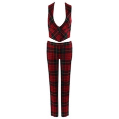 ALEXANDER McQUEEN A/W 2006 "The Widows of Culloden" Tartan 2pc Vest & Pants Set