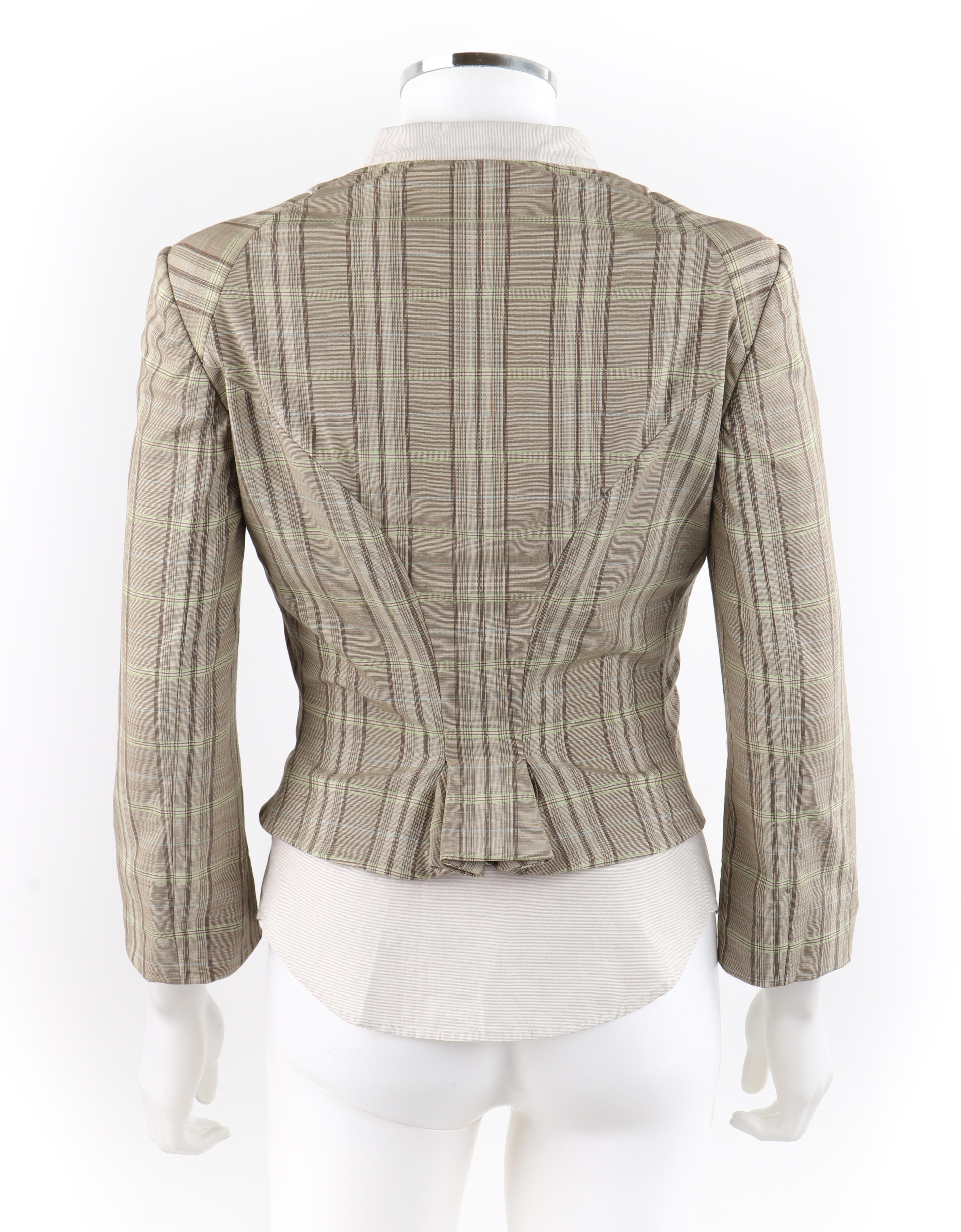 Beige ALEXANDER McQUEEN A/W 2006 “The Widows of Culloden” Tartan Layered Blazer For Sale