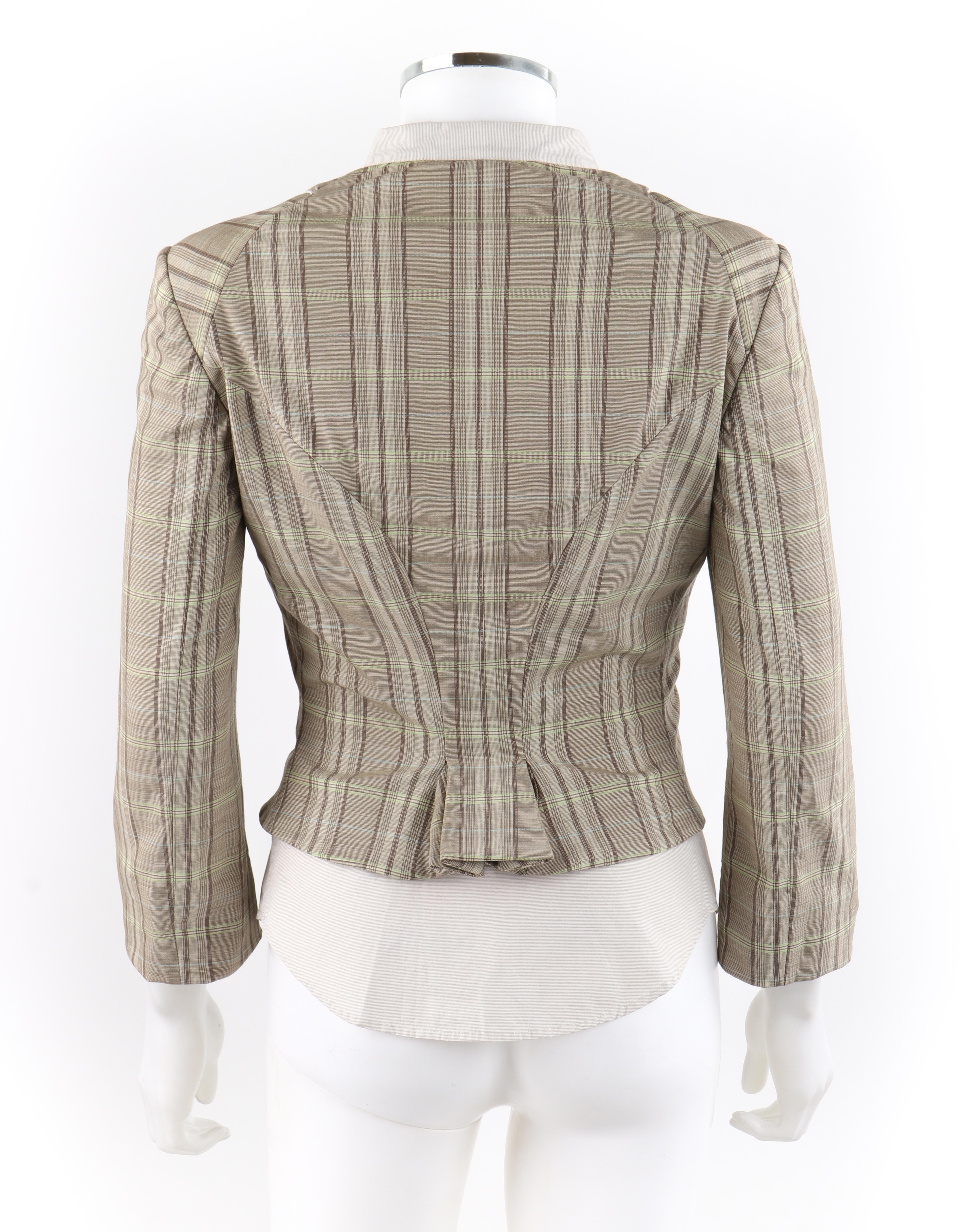 Beige ALEXANDER McQUEEN A/W 2006 “The Widows of Culloden” Tartan Layered Blazer  For Sale