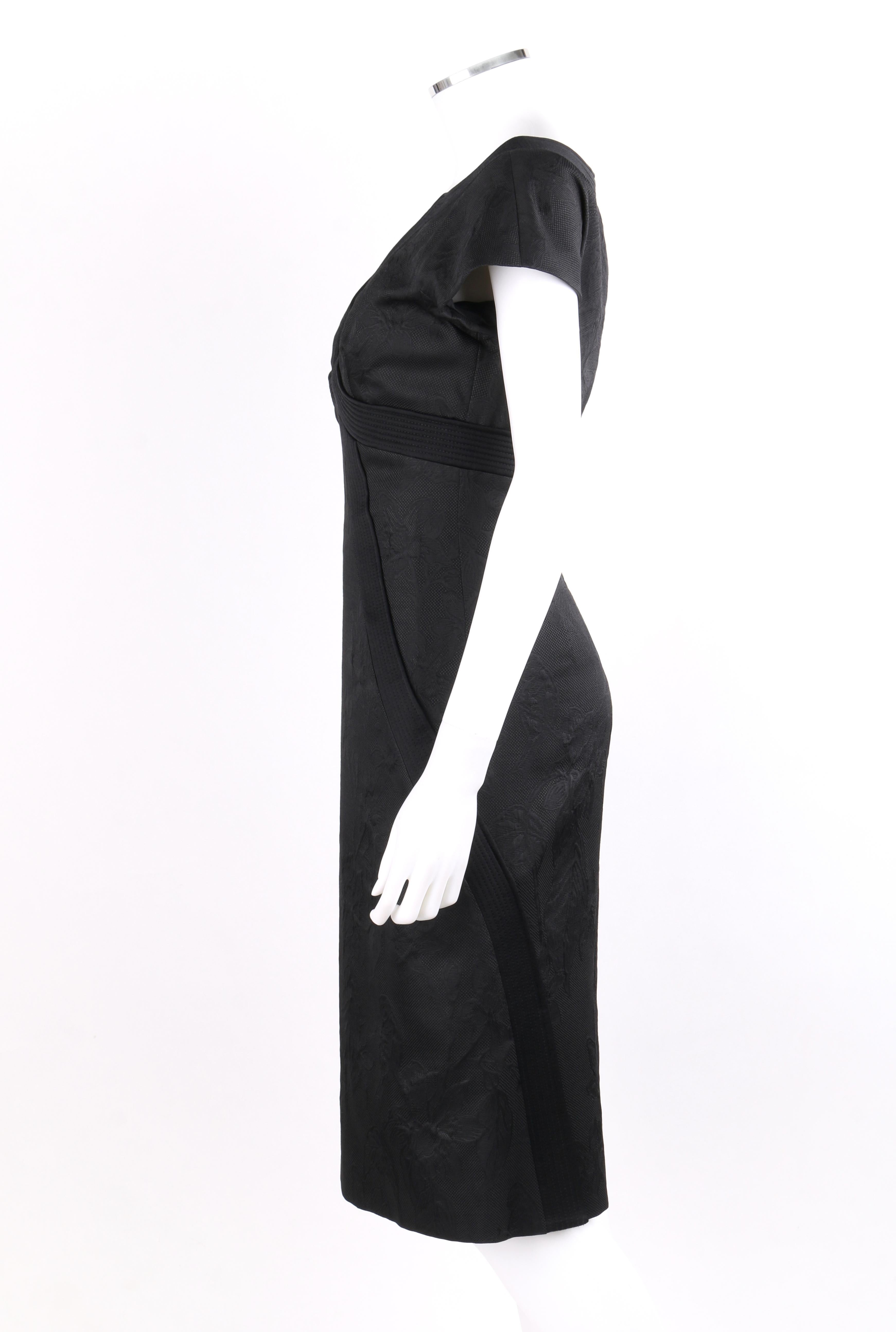 ALEXANDER McQueen A/W 2006 “Windows of Culloden” Black Brocade Birds Silk Dress 1