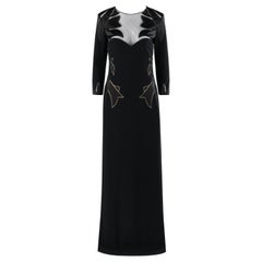 ALEXANDER McQUEEN A/W 2007 Black Sheer Long Sleeve Sweet Heart Dress Gown 