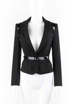 ALEXANDER McQUEEN A/W 2007 “Witches” Black Patent Leather Belted Blazer Jacket
