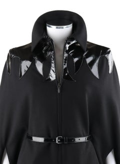 ALEXANDER McQUEEN A/W 2007 “Witches” Black Wool Patent Leather Mantel Cape Coat