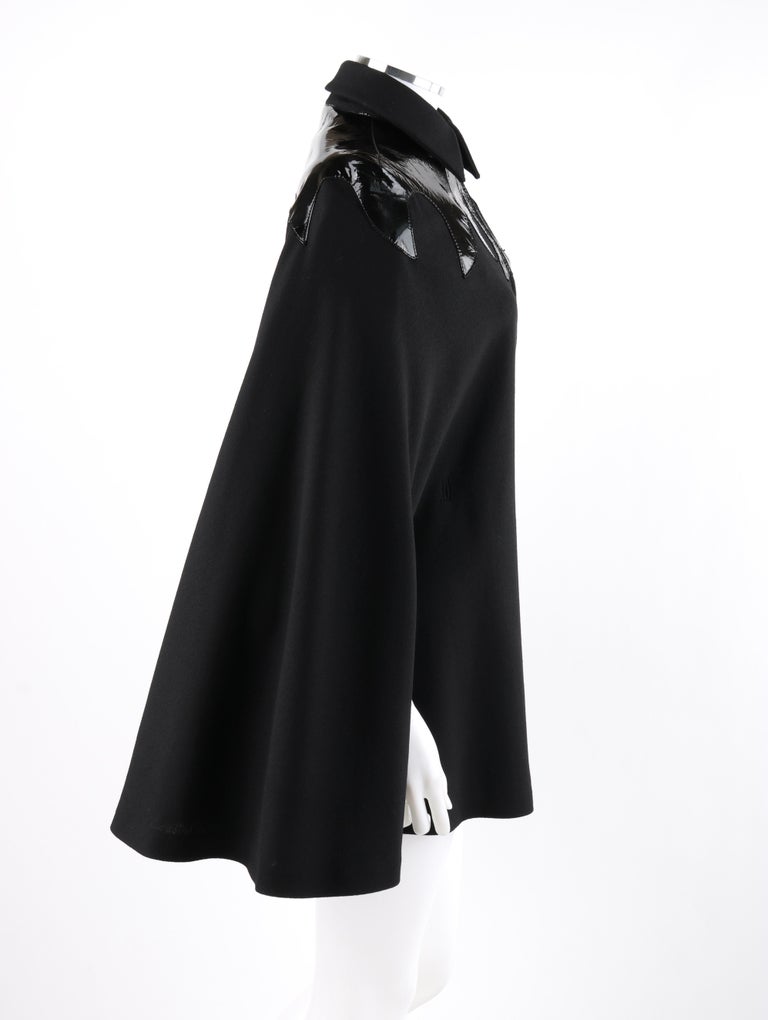 ALEXANDER McQUEEN A/W 2007 “Witches” Black Wool Patent Leather Mantel ...