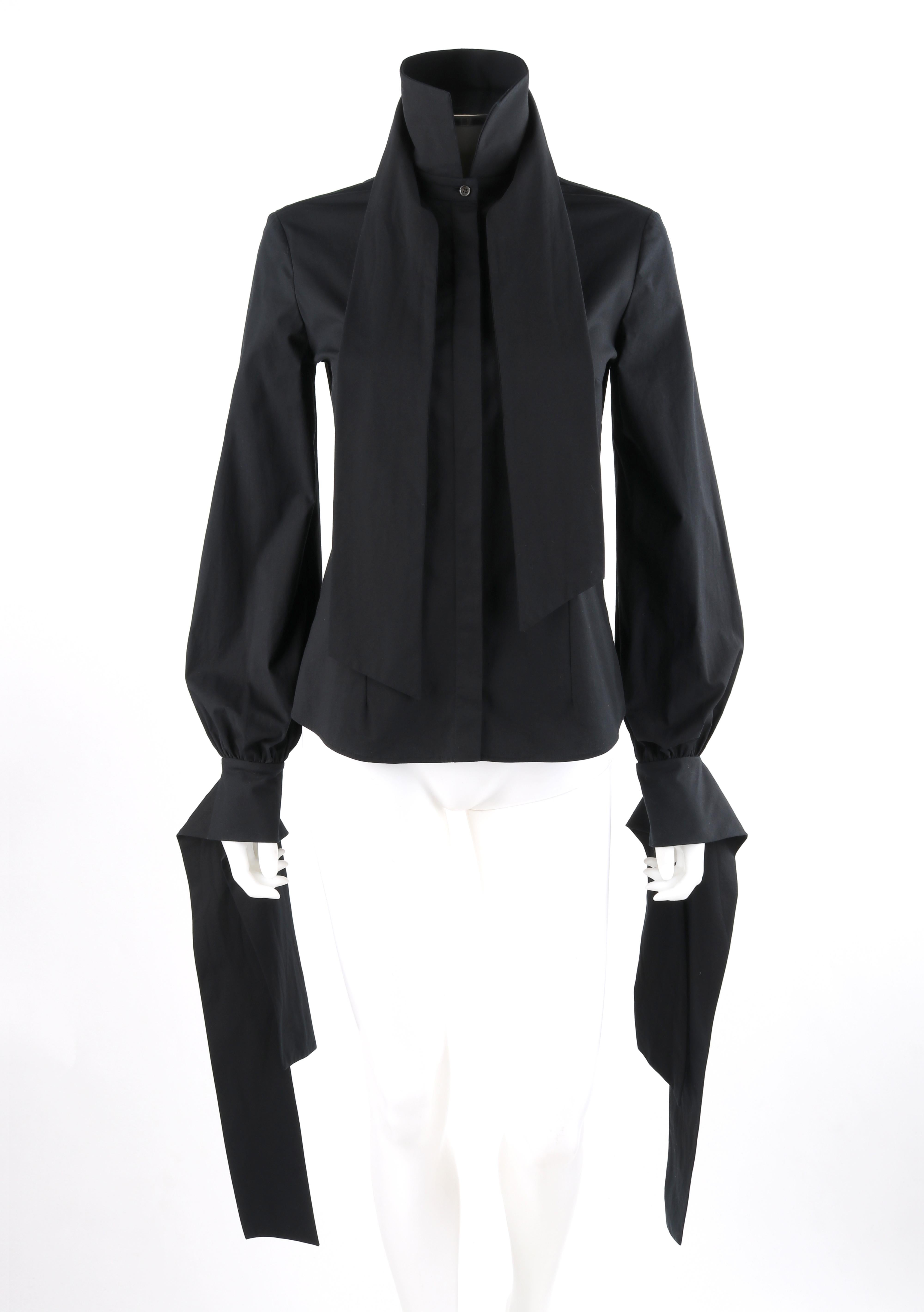 ALEXANDER McQUEEN A/W 2008 “The Girl Who Lived In The Tree” Black Tie Blouse In Good Condition In Thiensville, WI