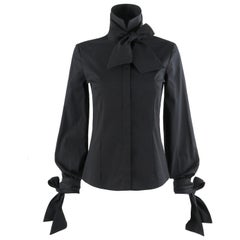 ALEXANDER McQUEEN A/W 2008 "Das Mädchen:: das im Baum lebte" Schwarze Krawattenbluse