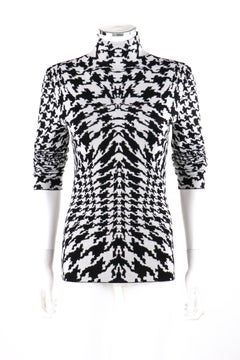 ALEXANDER McQUEEN A/W 2009 “Horn Of Plenty” Dogtooth Knit Mock Neck Sweater Top