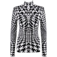 ALEXANDER McQUEEN A/W 2009 “Horn Of Plenty” Dogtooth Knit Mock Neck Sweater Top