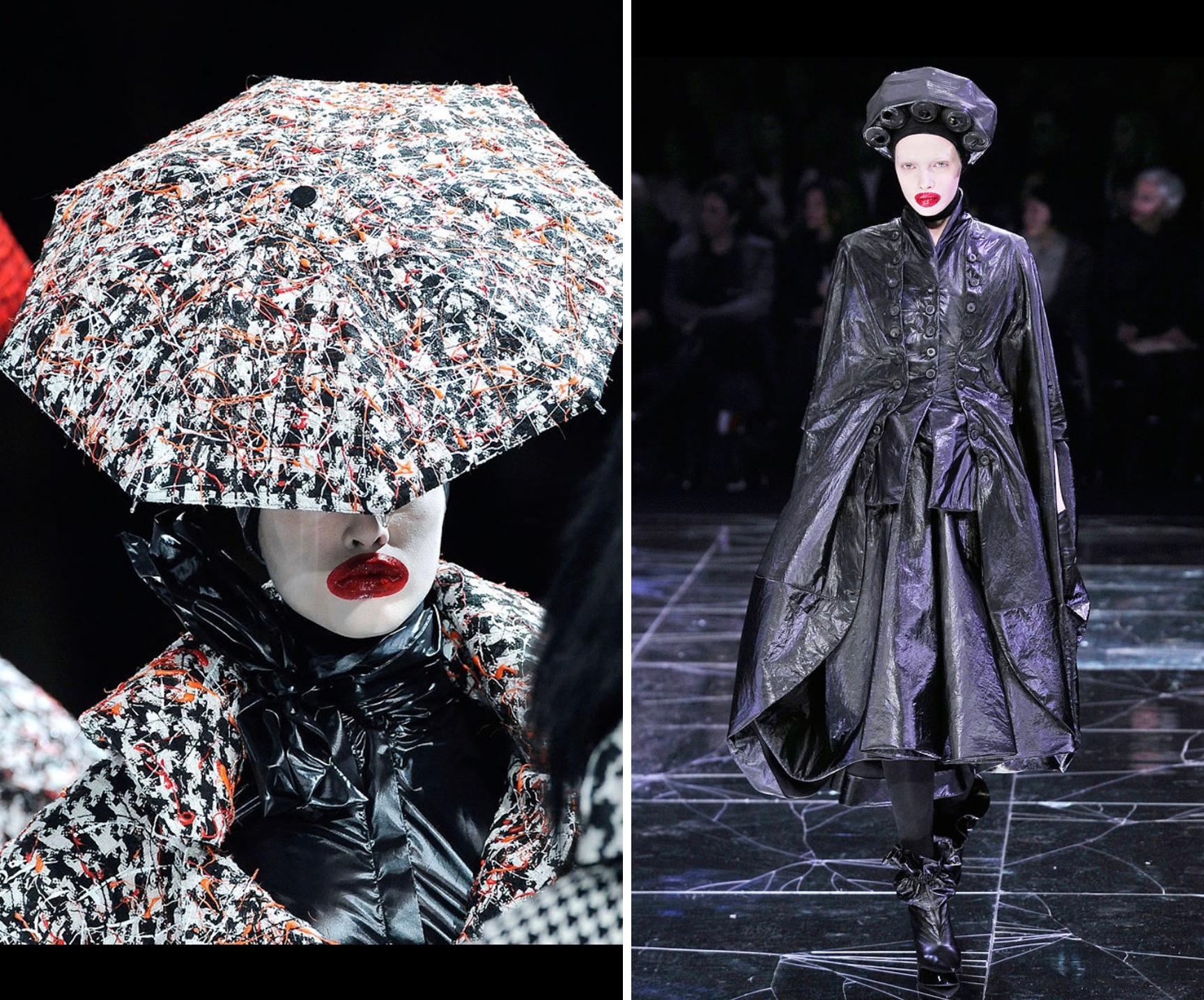 ALEXANDER McQUEEN A/W 2009 “The Horn Of Plenty” Black Trash Bag Shirt Skirt Set 4