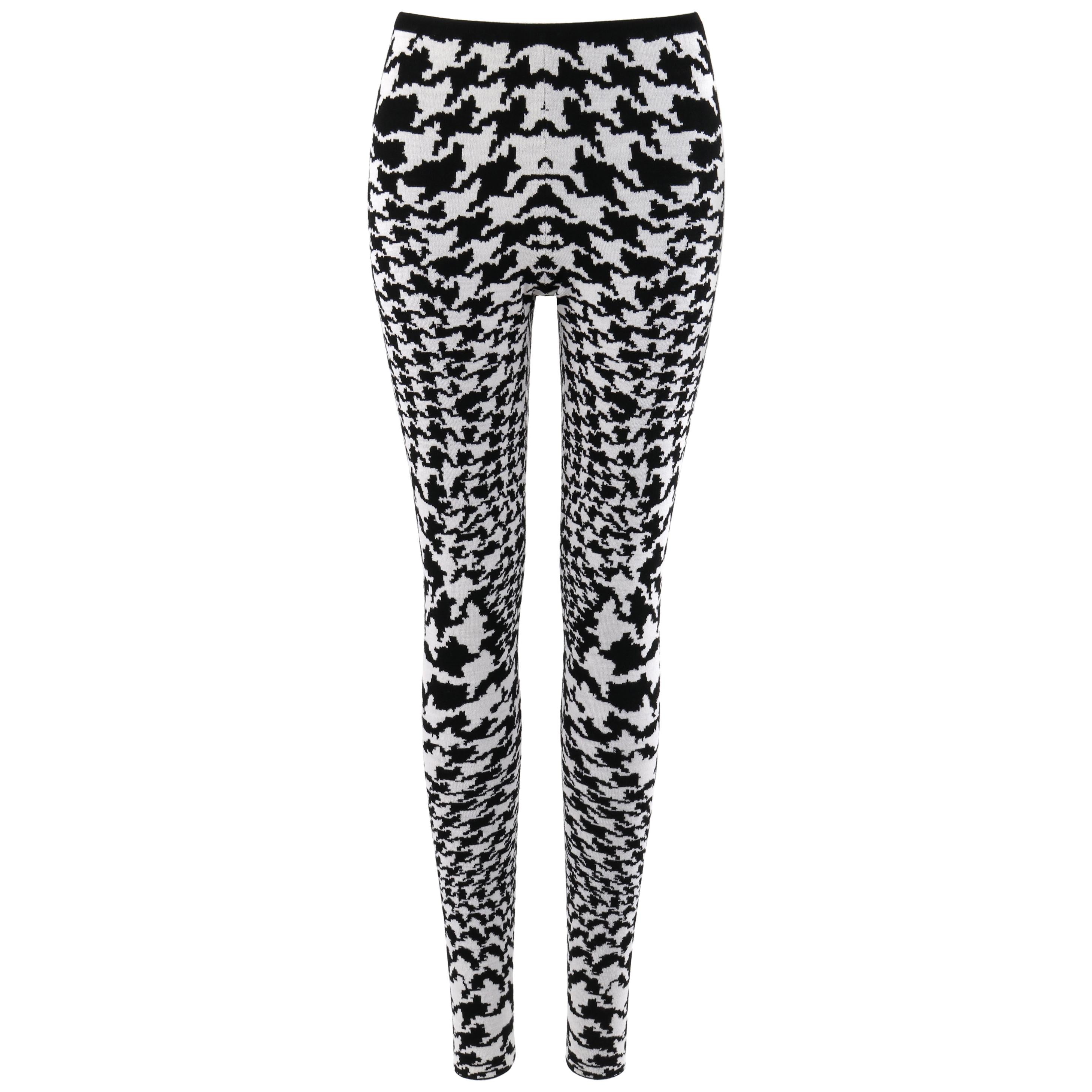 ALEXANDER McQUEEN A/W 2009 “The Horn Of Plenty" Dogtooth Wool Knit Legging Pant For Sale