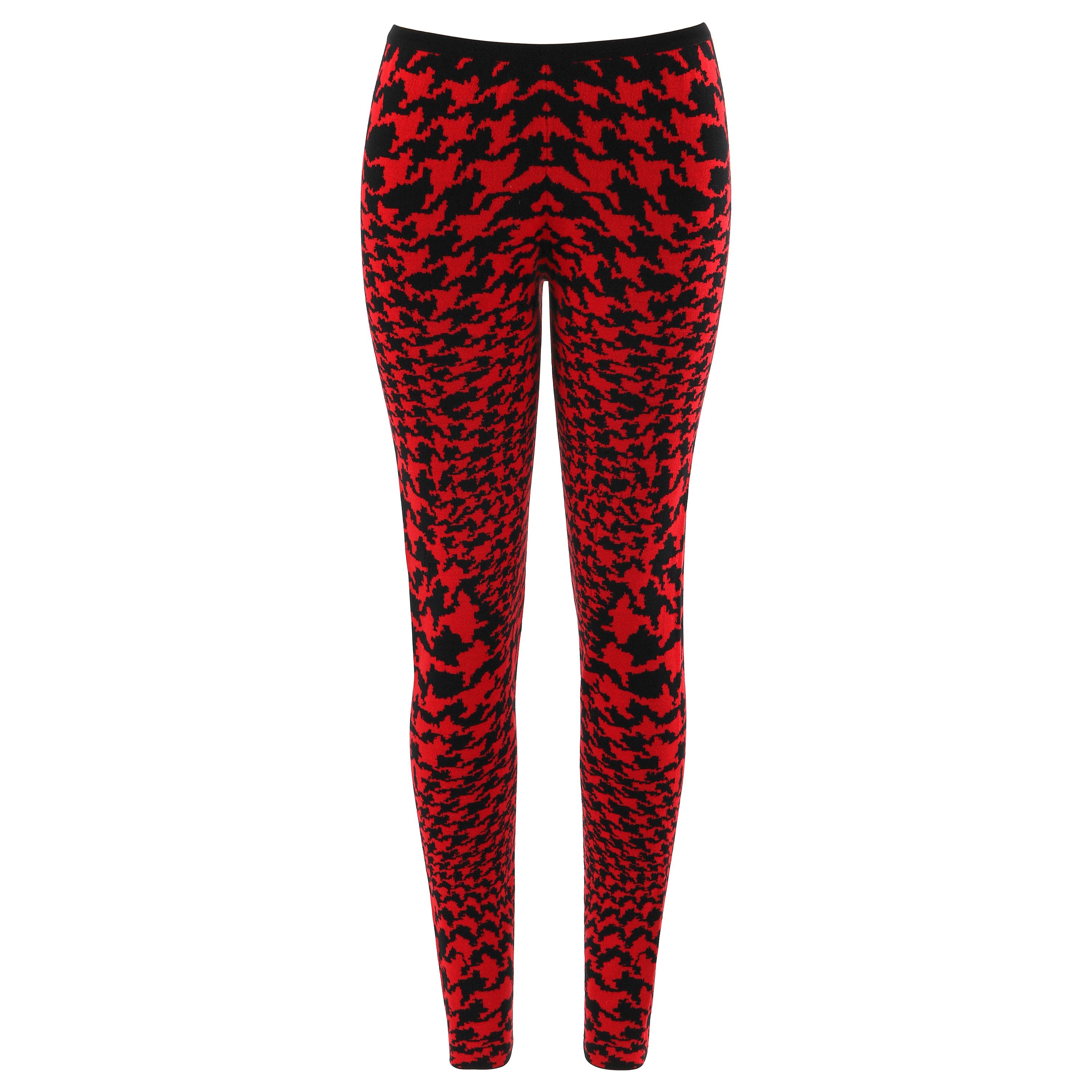 Legging rouge The Horn Of Plenty Houndstooth en tricot ALEXANDER McQUEEN A/W 2009