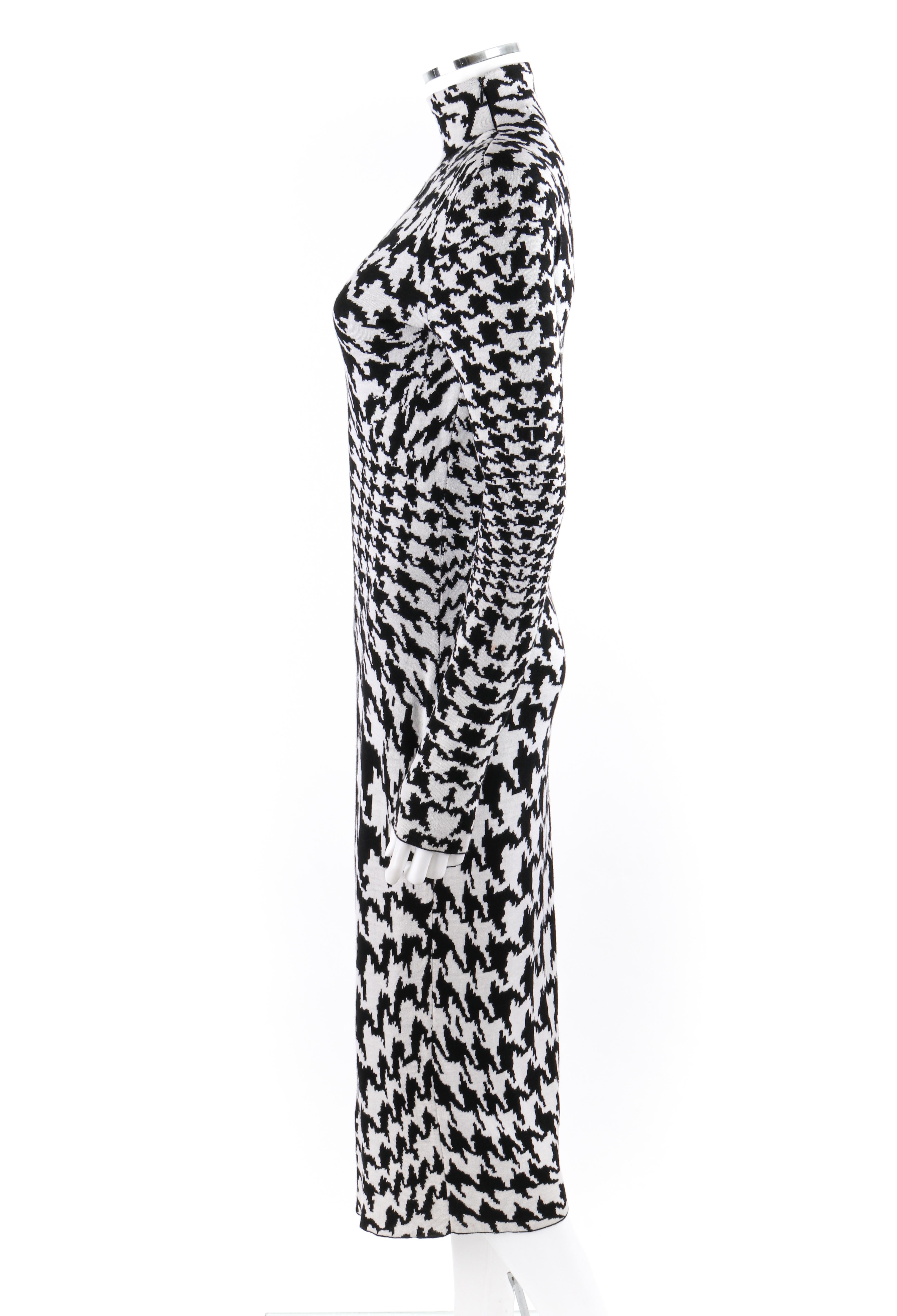 Black ALEXANDER McQUEEN A/W 2009 “The Horn Of Plenty” Houndstooth Knit Sheath Dress For Sale