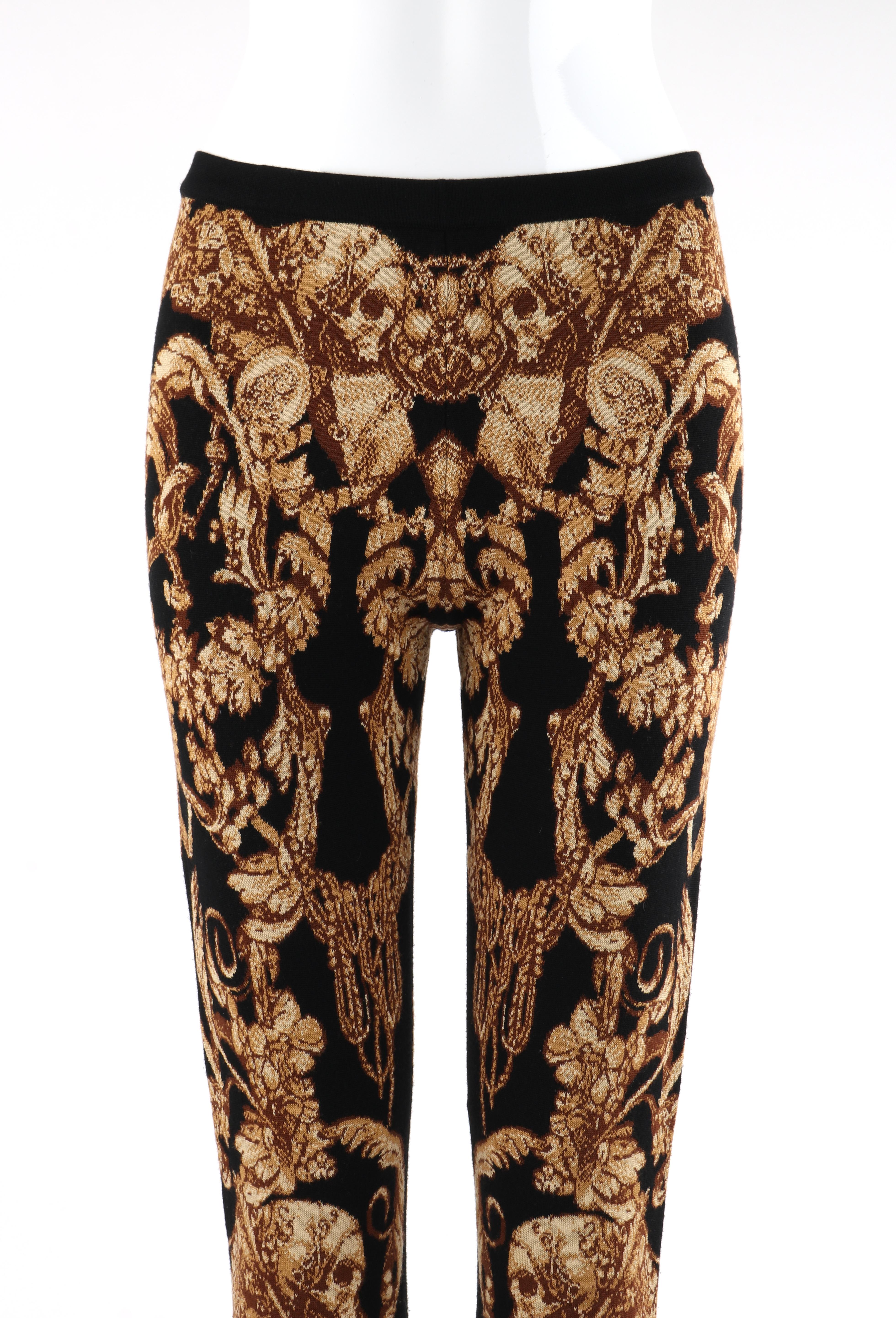 Brown ALEXANDER McQUEEN A/W 2010 “Angels & Demons” Grinling Gibbons Knit Leggings For Sale