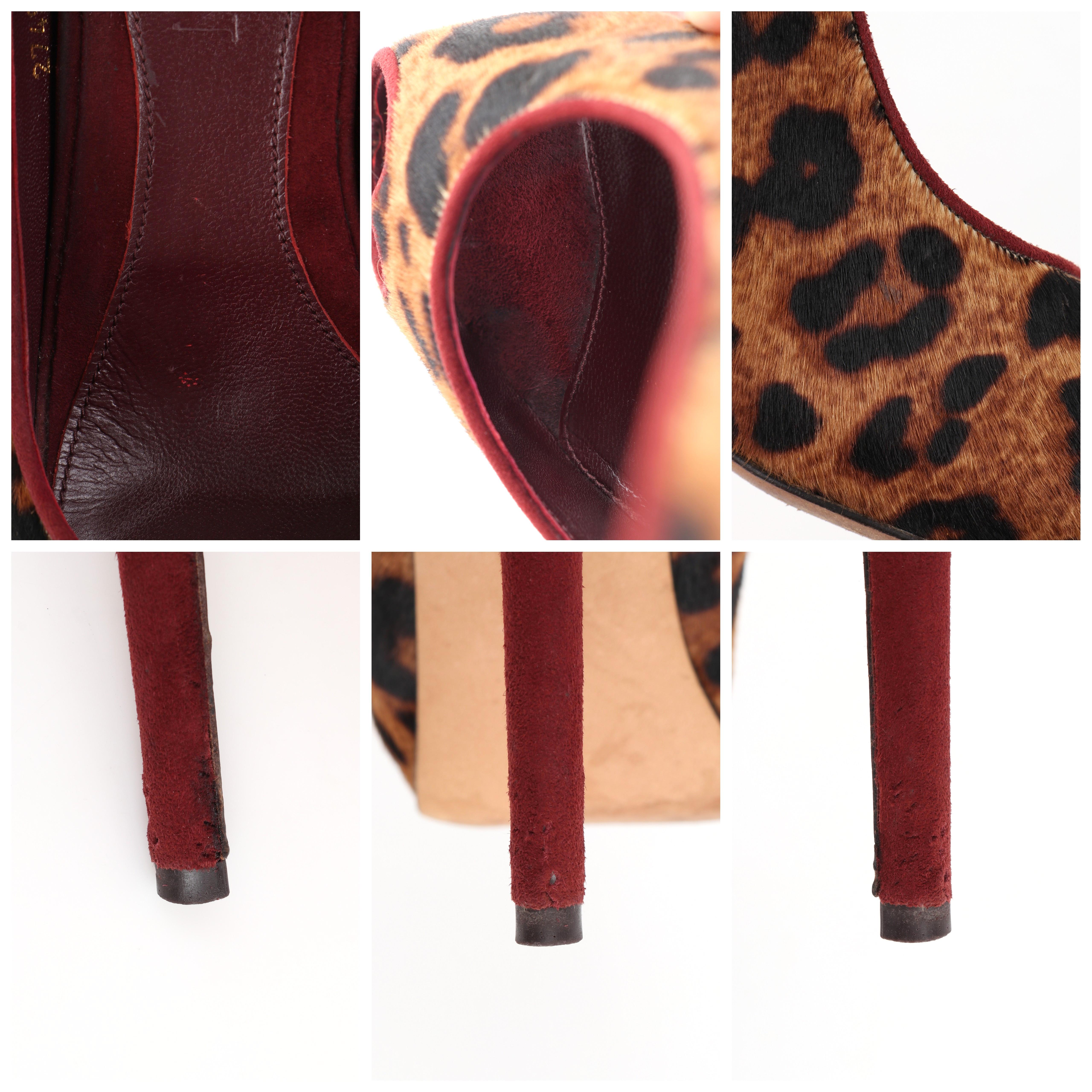 ALEXANDER McQUEEN A/W 2011 Leopard Pony Hair Heart Peep Toe Platform Pumps Shoes For Sale 7