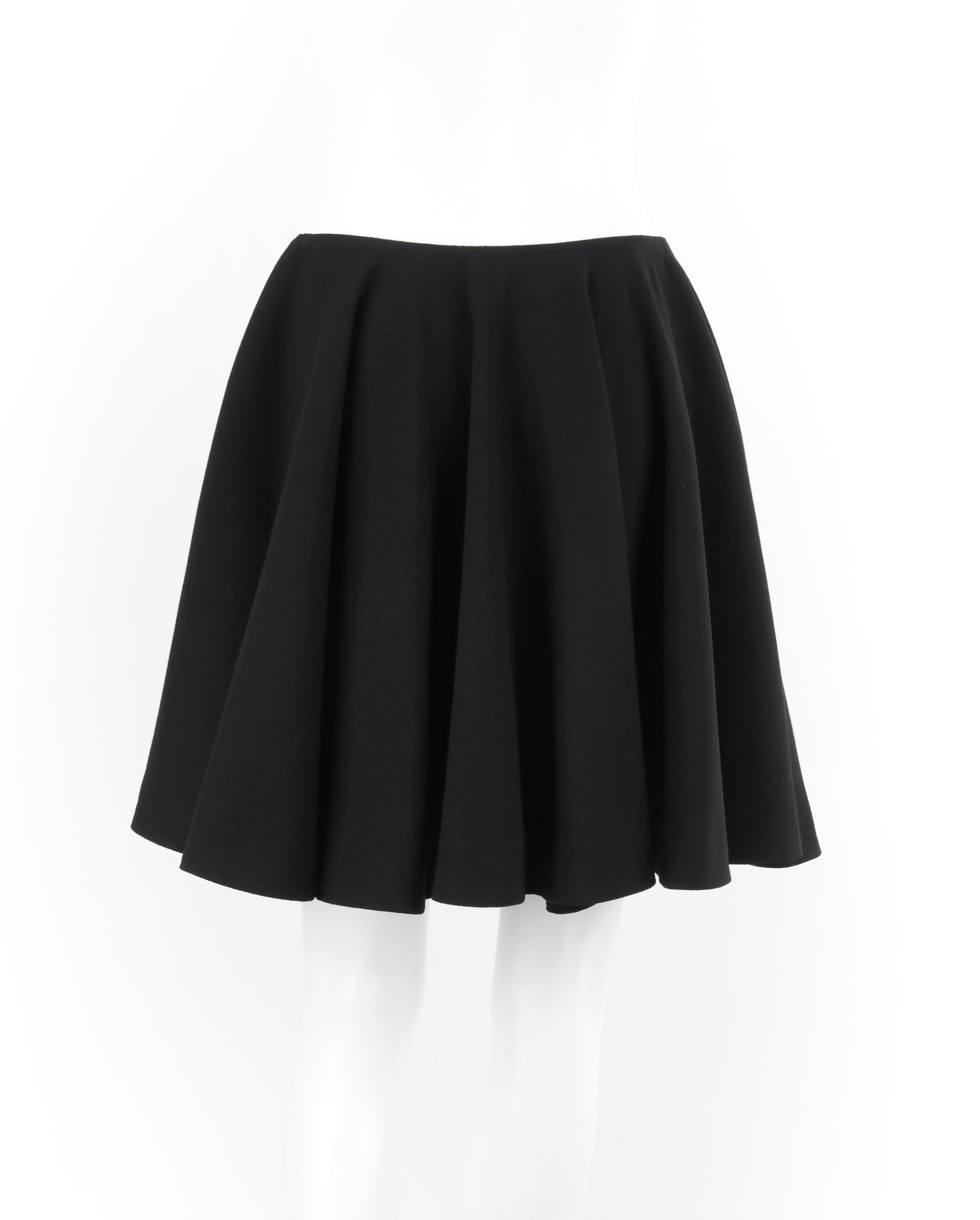 Women's ALEXANDER McQUEEN A/W 2012 Black Wool Silk Above-The-Knee Full Circle Skirt For Sale