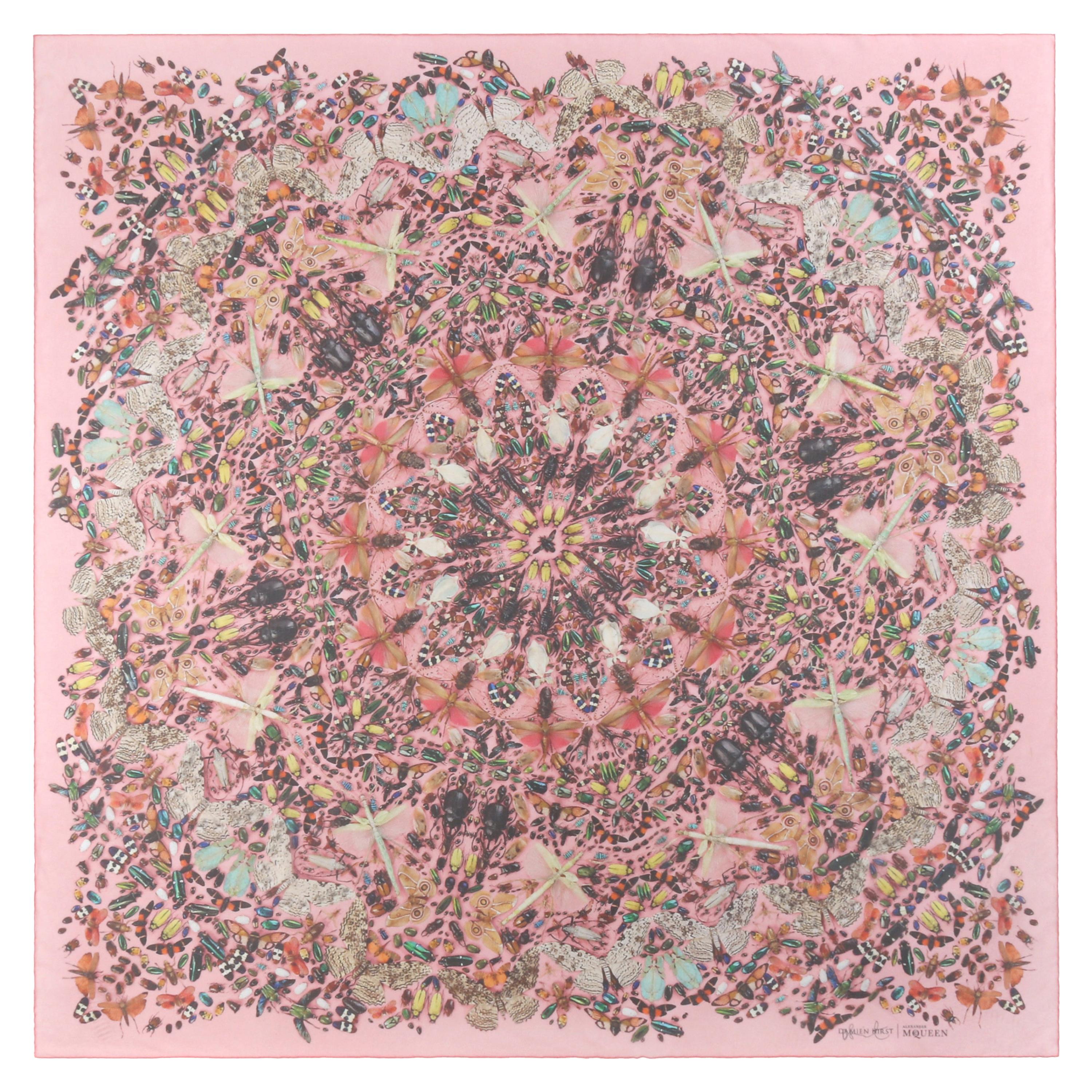 ALEXANDER McQUEEN A/W 2013 Damien Hirst "Judecca" Insect Kaleidoscope Silk Scarf