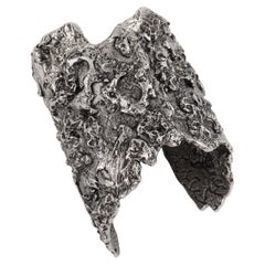 ALEXANDER McQUEEN A/W 2017 "Molten Cuff" Antique Silver Textured Bangle Bracelet