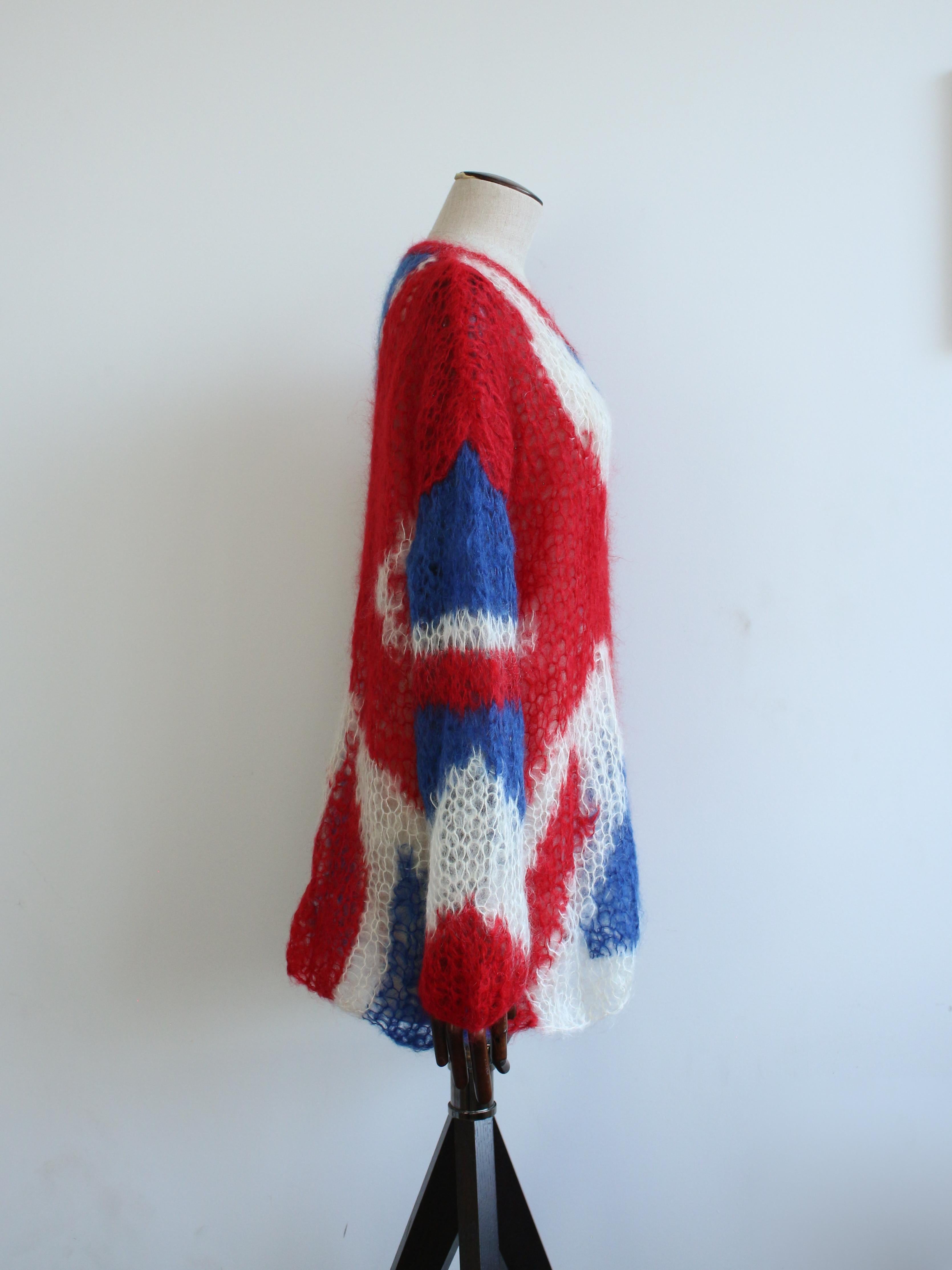 da uomo o donna Alexander McQueen A/W08 'The Girl Who Lived In The Tree' maglia Union Jack in mohair in vendita