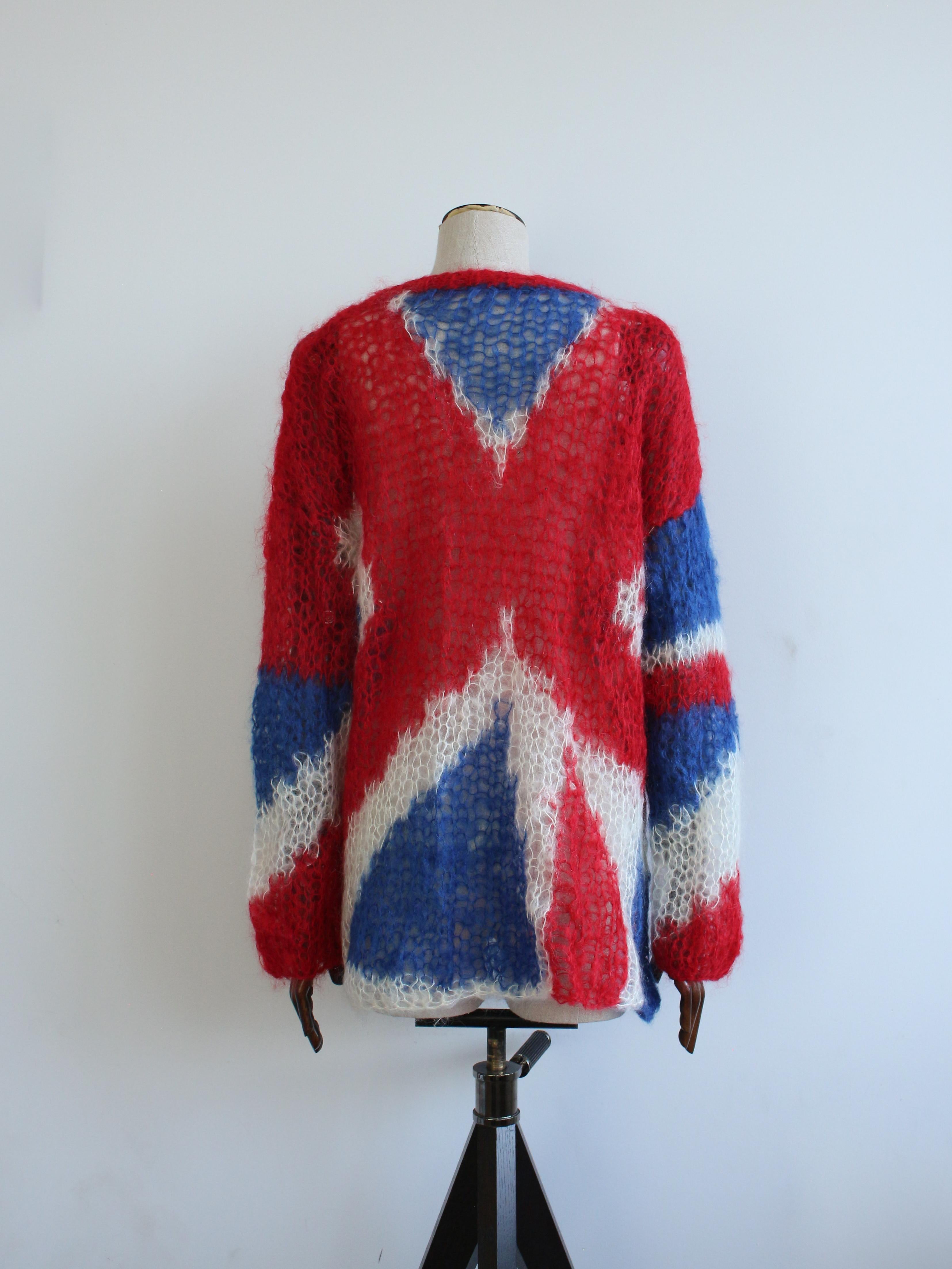 Alexander McQueen A/W08 'The Girl Who Lived In The Tree' maglia Union Jack in mohair in vendita 1