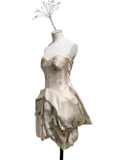 ALEXANDER McQUEEN Abito bustier da cocktail in organza di pura seta SS 2009