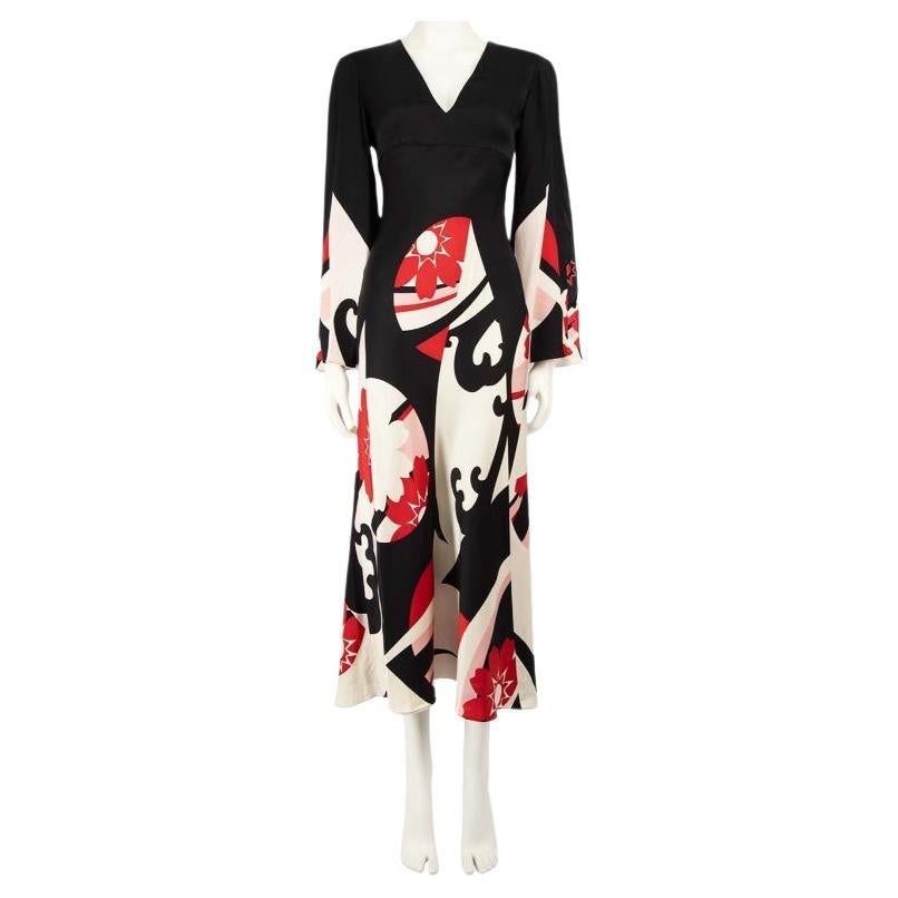 Alexander McQueen Abstract Floral Print Midi Dress Size XS