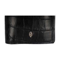 Alexander McQueen Alexander McQueen Black Croc Embossed Long Wallet - '20s
