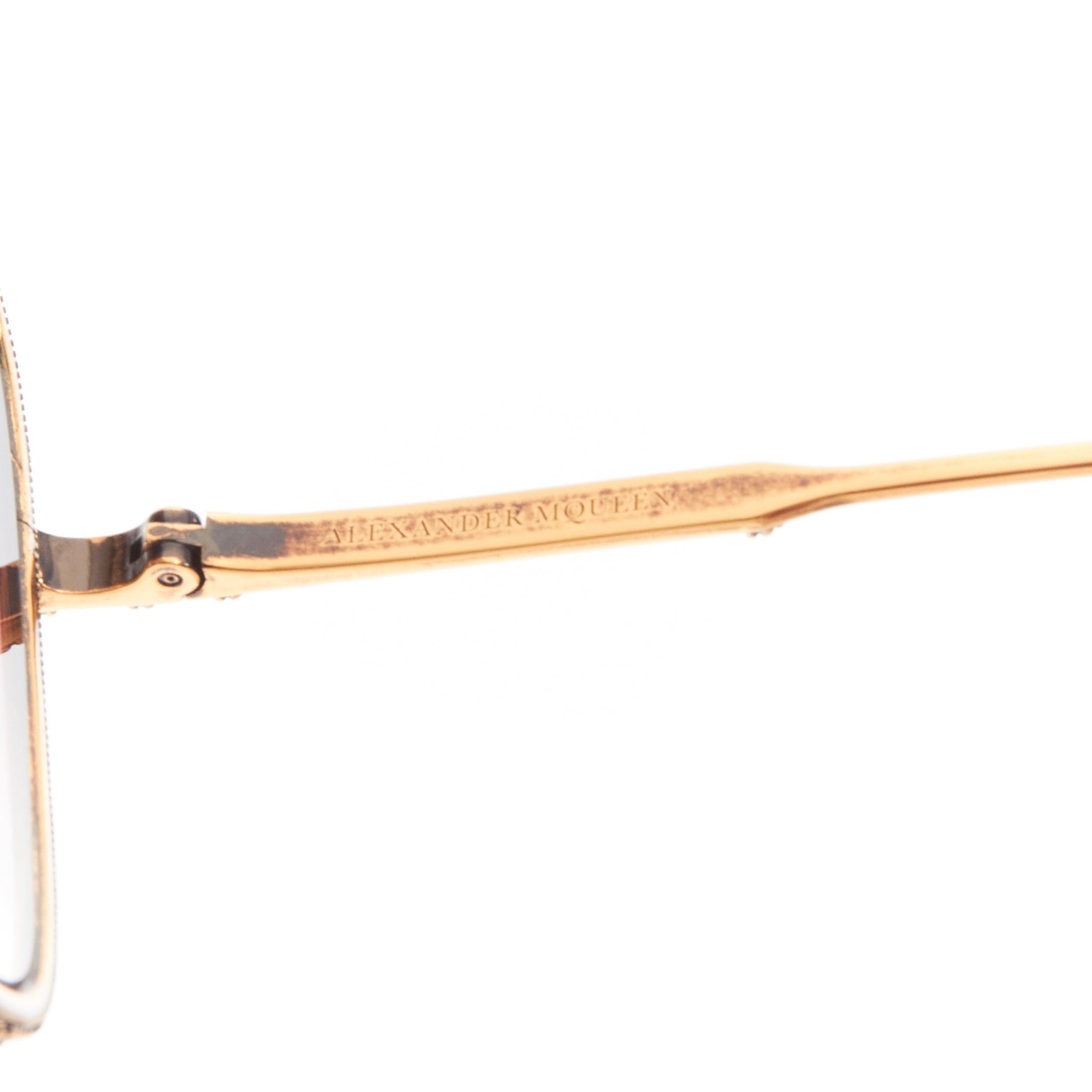 ALEXANDER MCQUEEN AM0180B lunettes de soleil cristal antique Barocco ombre carrée en vente 6