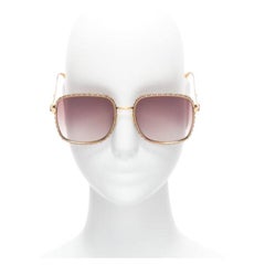 ALEXANDER MCQUEEN AM0180B crystal antique barocco square sunglasses Lady Gaga