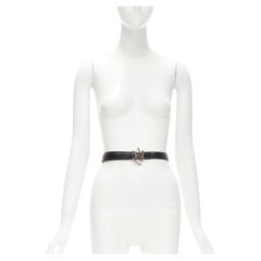 ALEXANDER McQueen AMG cintura skinny nera con fibbia d'argento 75cm