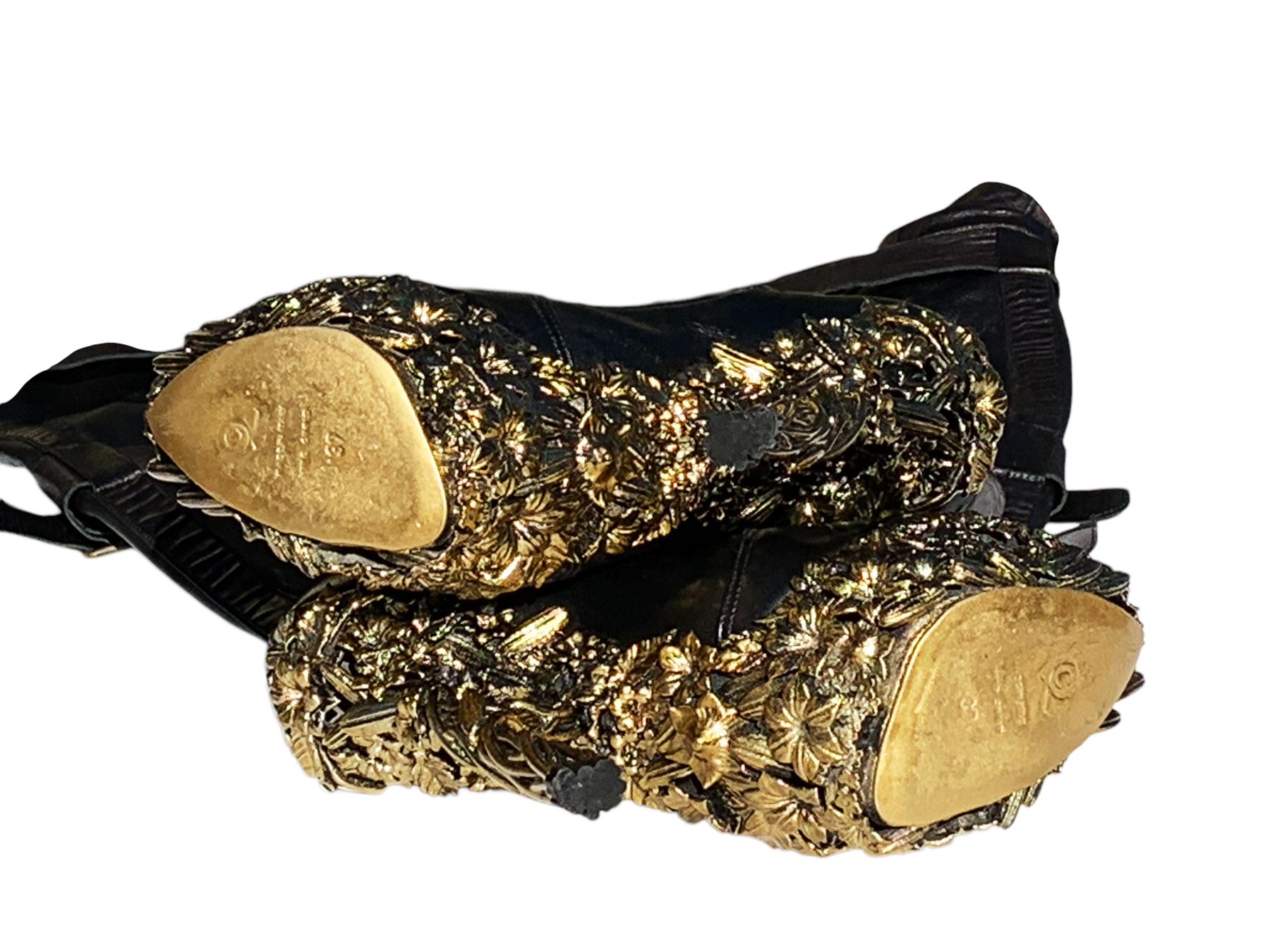 Alexander McQueen 'Angels & Demons' F/W 2010  Black Leather Thigh-High Boots 37 9