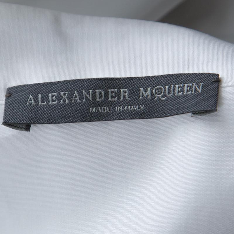 Alexander McQueen Anglaise Cuffed Bell Sleeve Detail Front Button Shirt M 1
