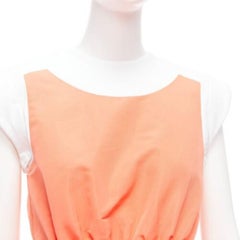 ALEXANDER MCQUEEN apricot taffeta Tromp Loeil cotton tank  flared dress IT38 XS