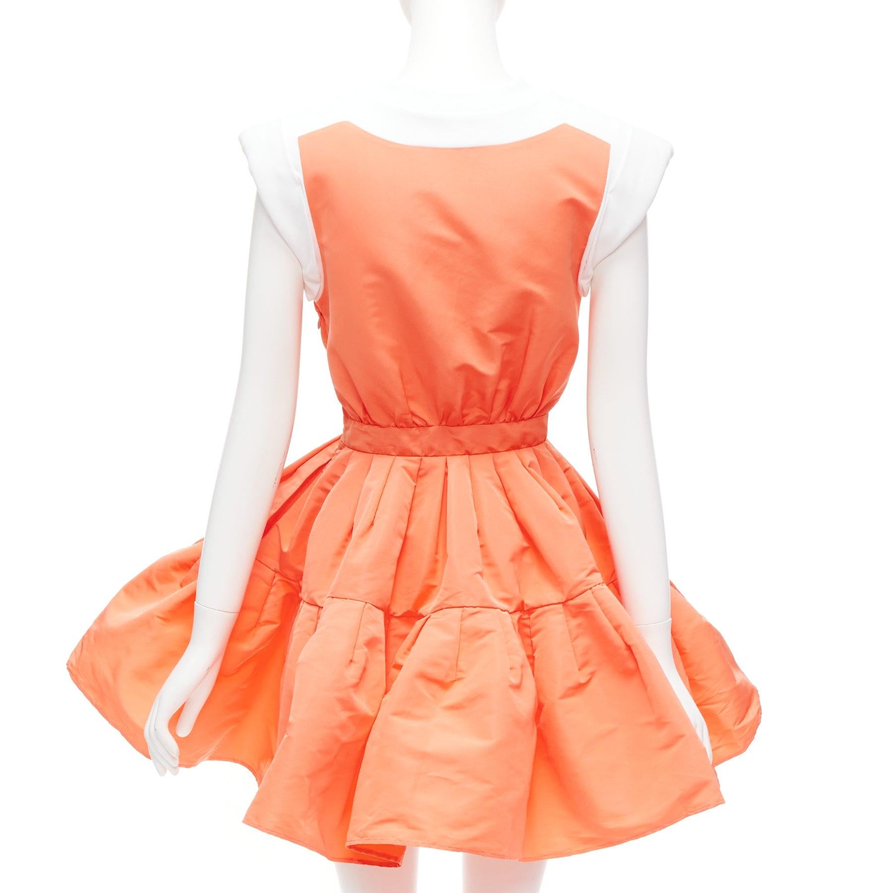 Women's ALEXANDER MCQUEEN apricot taffeta Tromp Loeil cotton tank flared dress IT38 XS For Sale