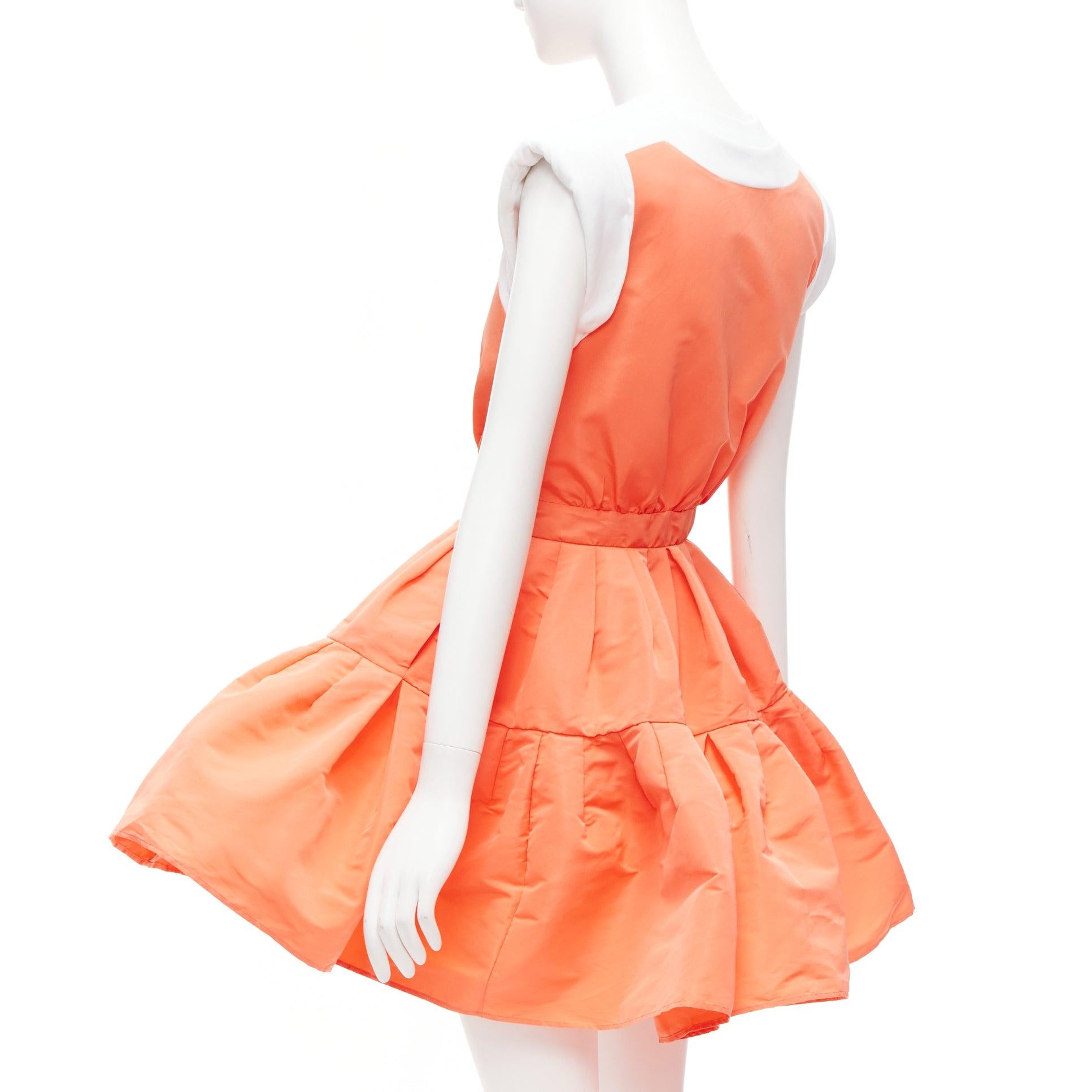 ALEXANDER MCQUEEN apricot taffeta Tromp Loeil cotton tank flared dress IT38 XS For Sale 1