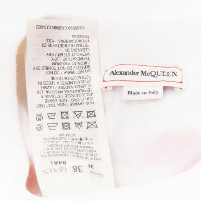 Alexander McQueen - Canotta in cotone Tromp Loeil in taffetà color albicocca  abito svasato IT38 XS in vendita 3