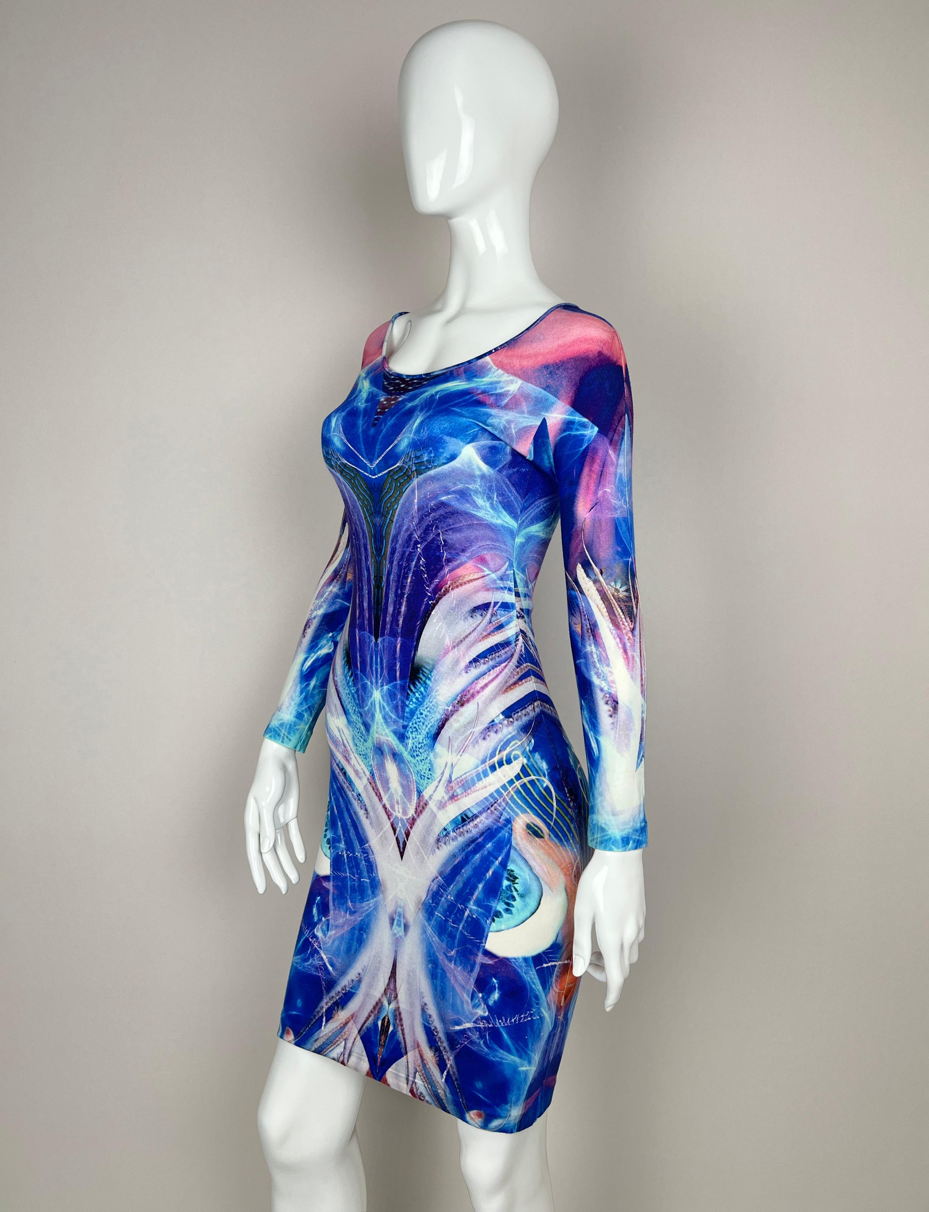 Alexander McQueen Vestido con estampado híbrido de alienígena acuático, Plato's Atlantis 2010 Púrpura en venta