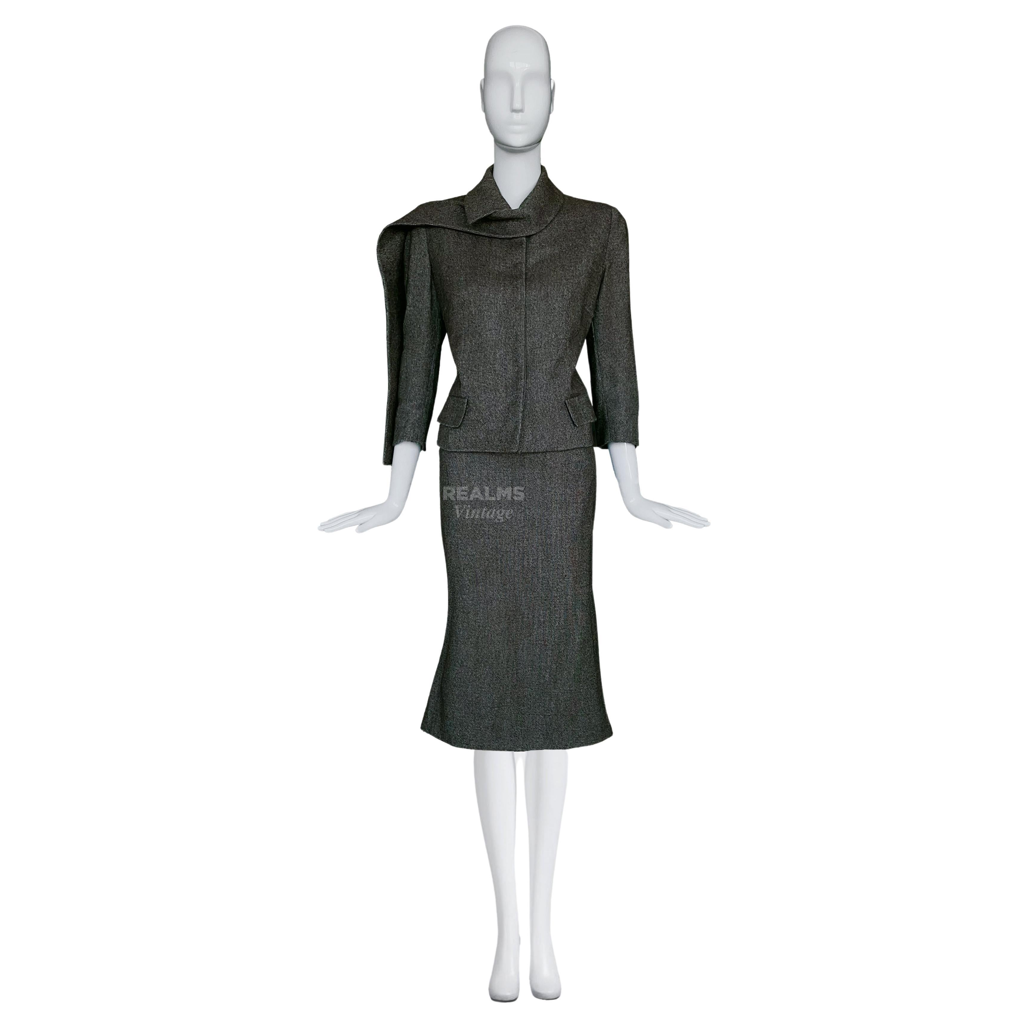 Alexander McQueen Archival FW 2005 'The Man Who Knew Too Much' Wool Skirt Suit For Sale