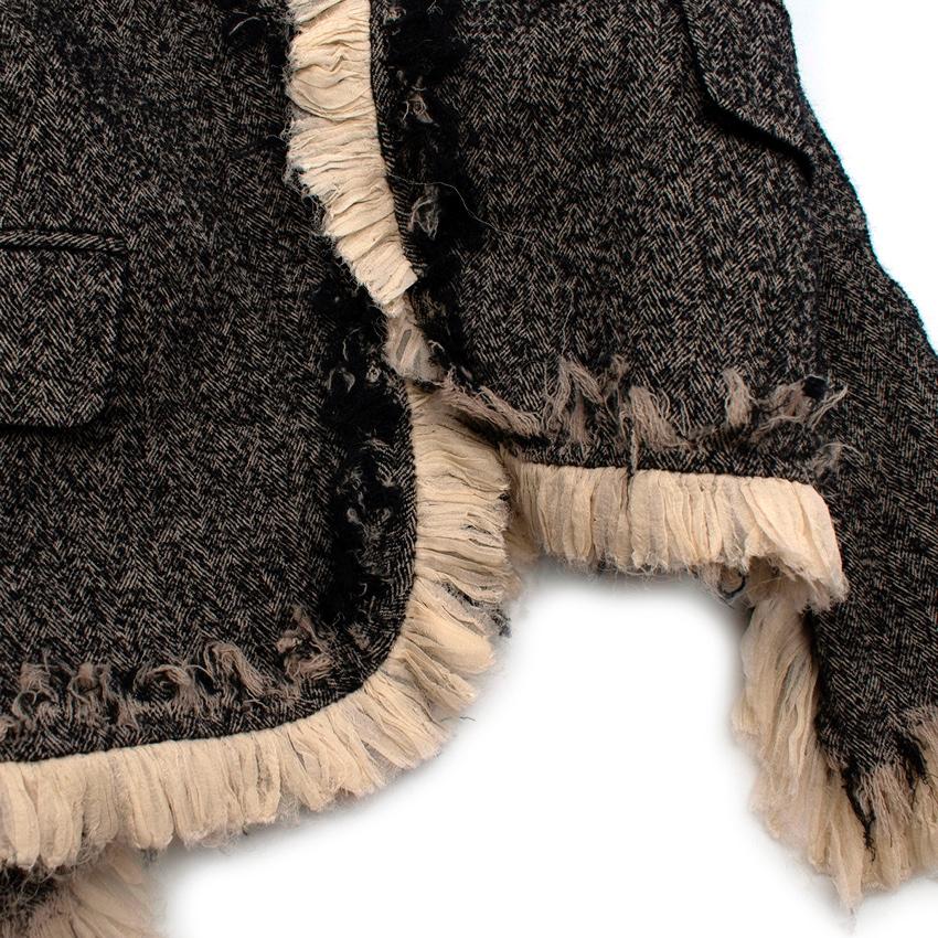 Alexander McQueen Archive Fischgrätenmuster Tweed Blazer mit Rüschen im Angebot 2