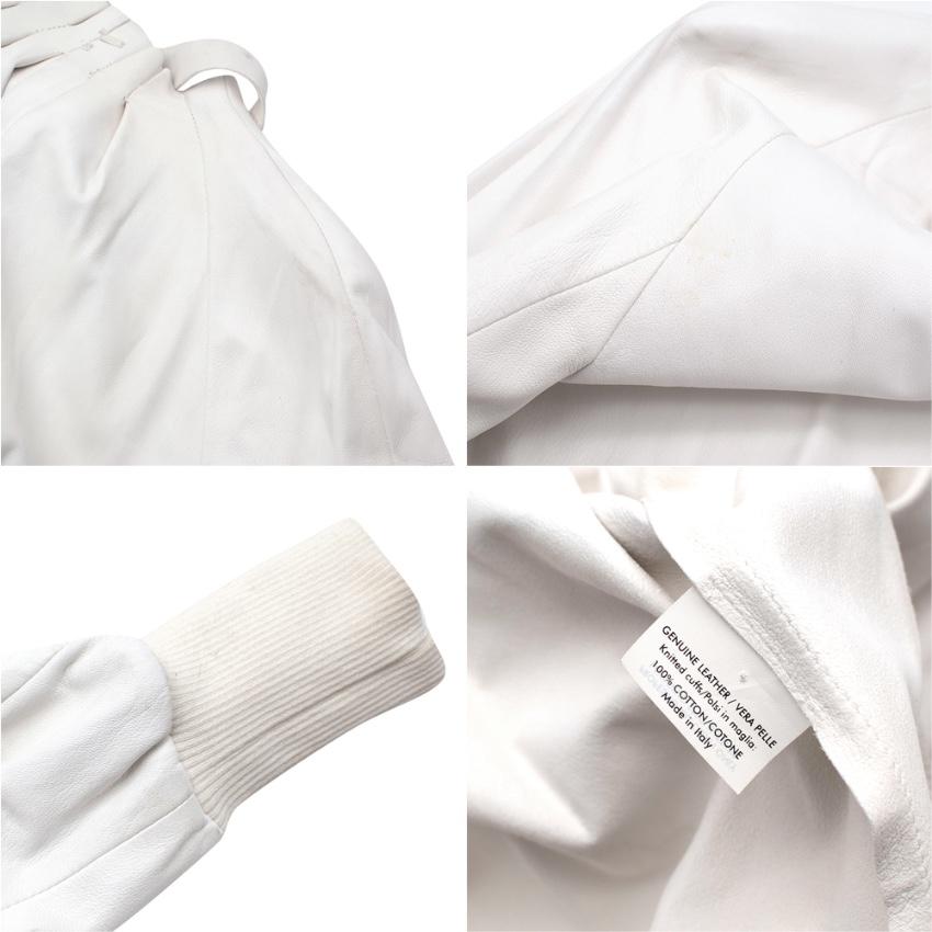 Alexander McQueen Archive White Leather Blouson Jacket For Sale 4