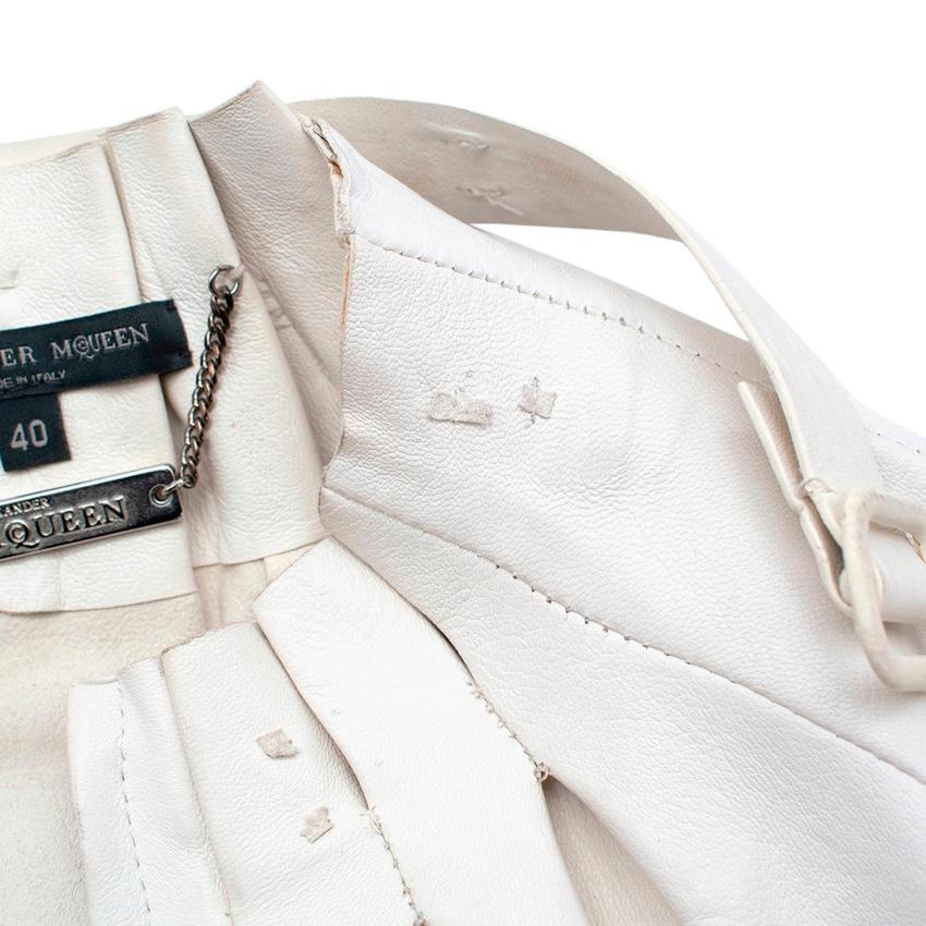 Alexander McQueen Archive White Leather Blouson Jacket In Excellent Condition For Sale In London, GB