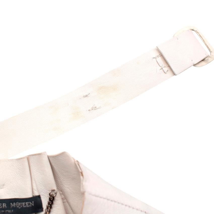 Women's Alexander McQueen Archive White Leather Blouson Jacket For Sale