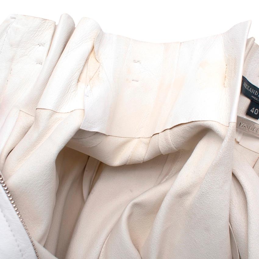 Alexander McQueen Archive White Leather Blouson Jacket For Sale 1
