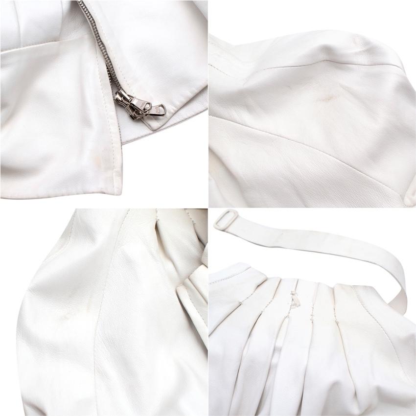 Alexander McQueen Archive White Leather Blouson Jacket For Sale 3