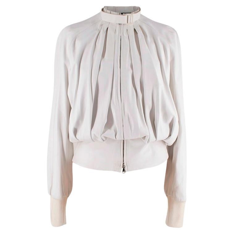 Alexander McQueen Archive White Leather Blouson Jacket For Sale