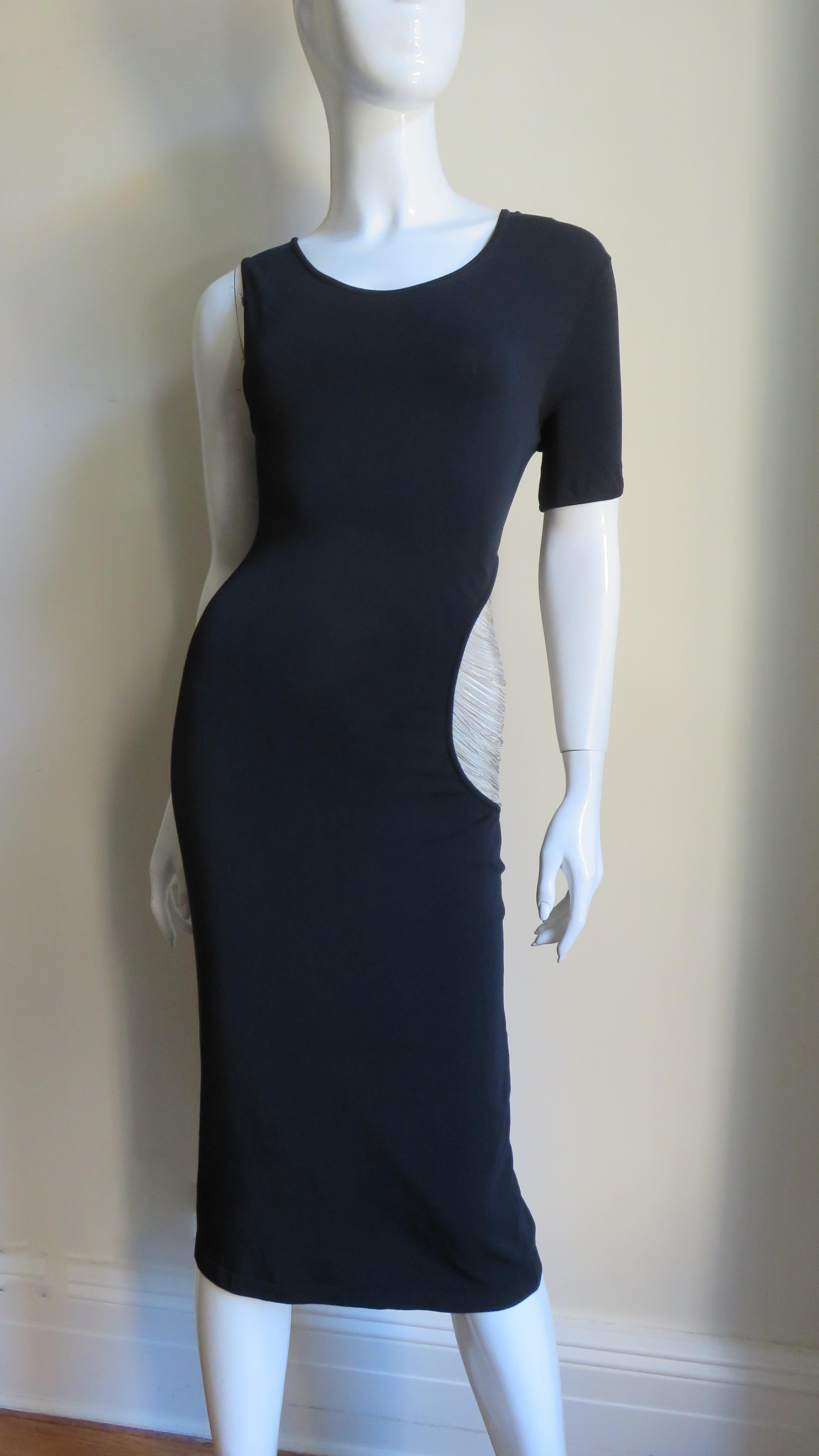 Alexander McQueen Asymmetric Dress with Chain Cut out For Sale 2