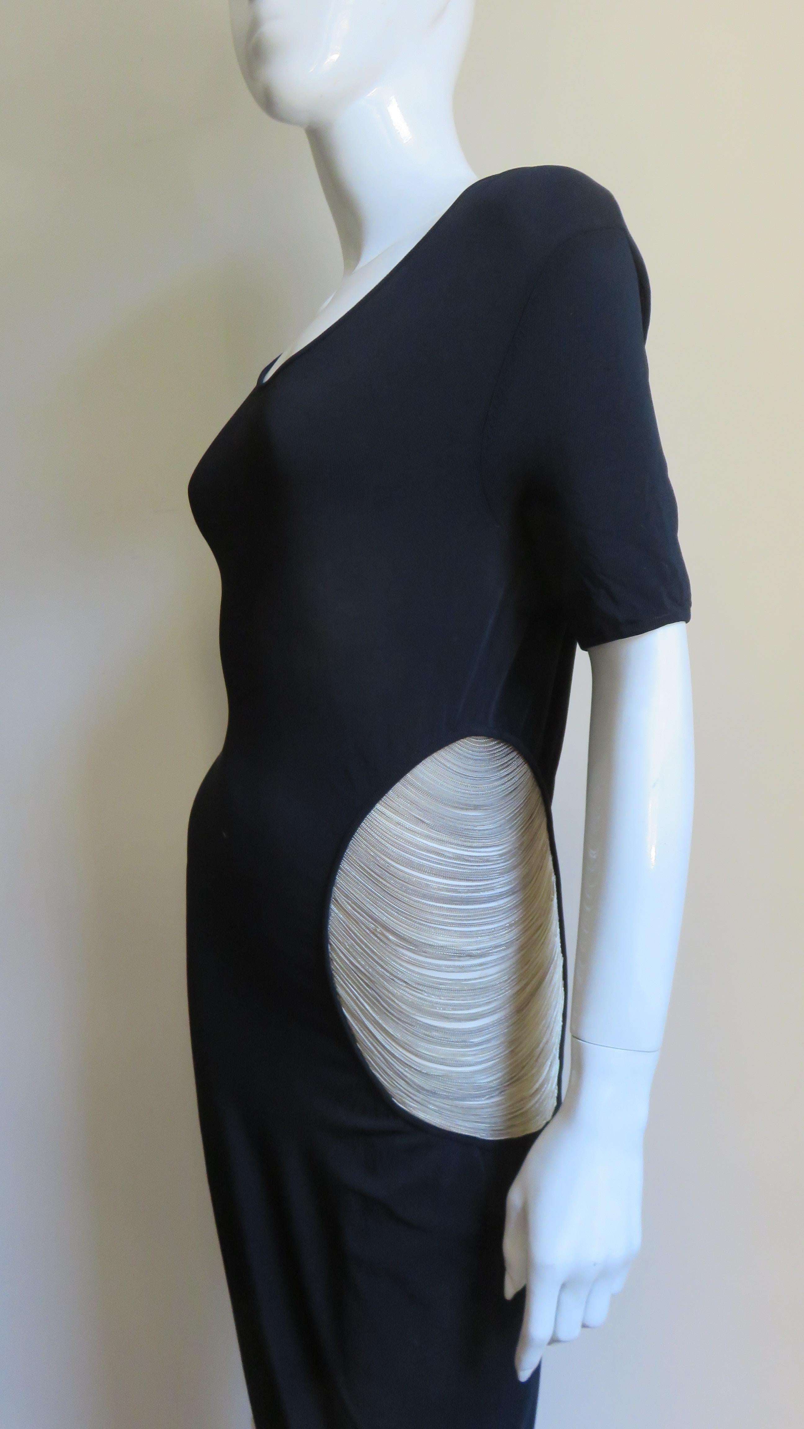 Alexander McQueen Asymmetric Dress with Chain Cut out In Good Condition For Sale In Water Mill, NY