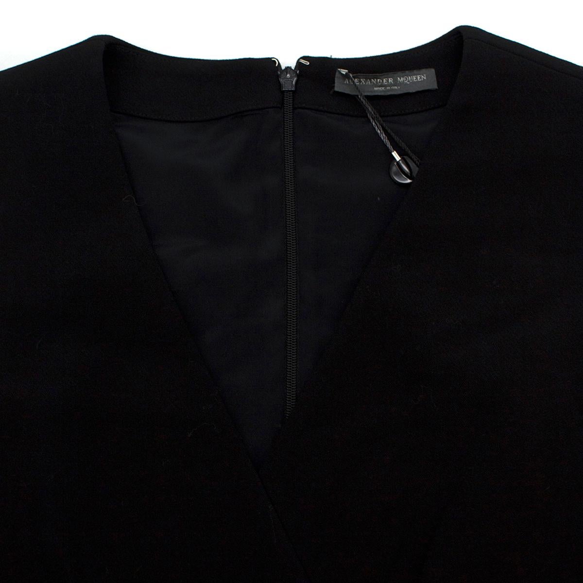 Alexander Mcqueen Asymmetric Peplum Crepe Dress - Size US 8 For Sale 1