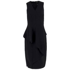 Alexander Mcqueen Asymmetric Peplum Crepe Dress - Size US 8