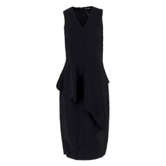 Alexander Mcqueen Asymmetric Peplum Crepe Dress - Size US 8