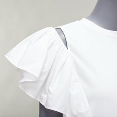 ALEXANDER MCQUEEN asymmetric ruffle sleeve drop waist flared dress IT36 XXS